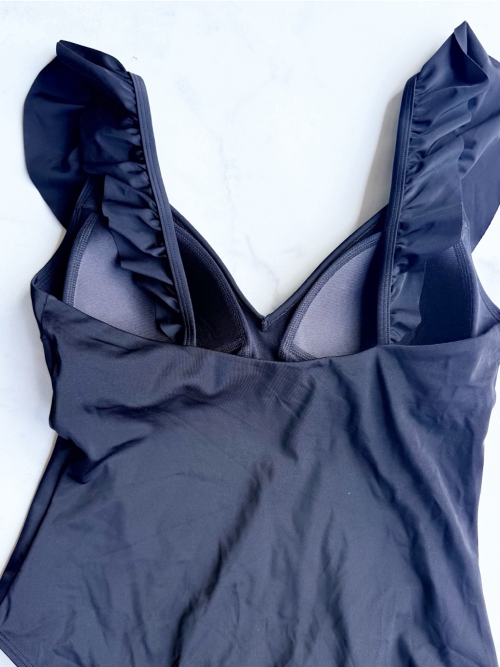 Boden Size 10 Black Evia Ruffle Swimsuit One Piece - Picture 8 of 9